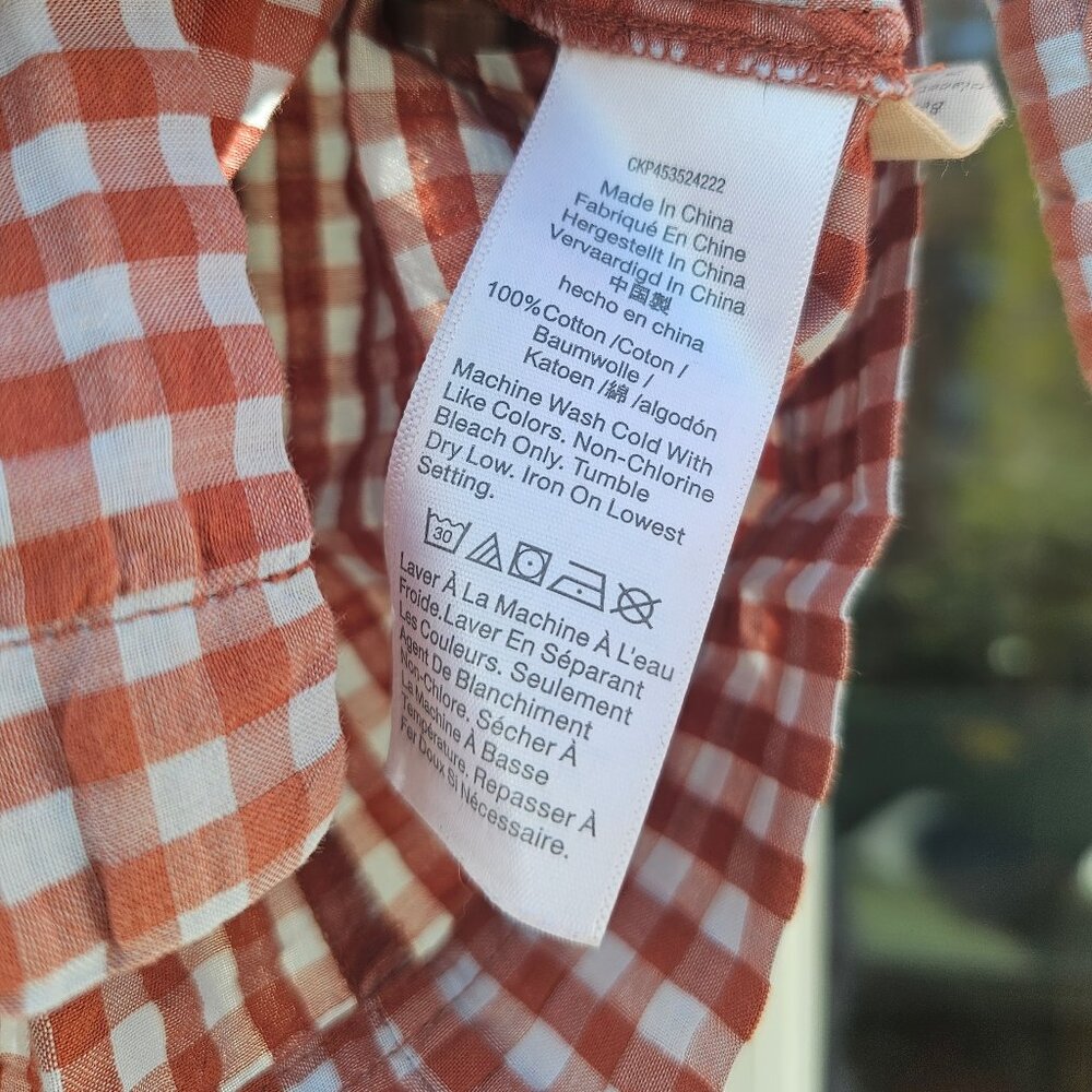 Madewell Gingham Square Neck Button Down Top - image 7